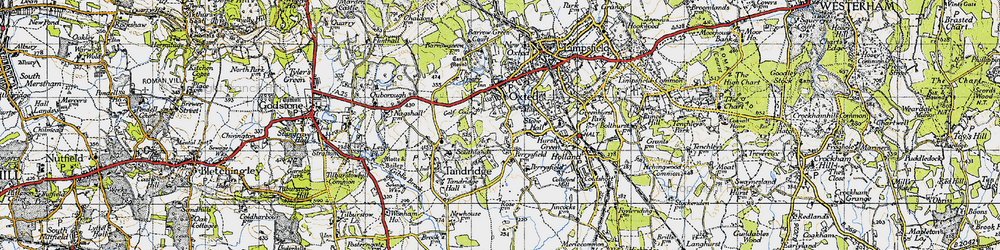 Old map of Broadham Green in 1946