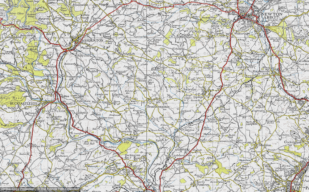 Old Map of Historic Map covering Bickaton in 1946