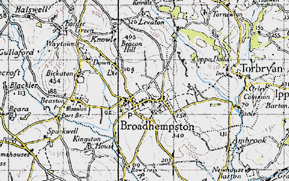 Old map of Broadhempston in 1946