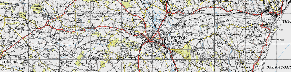 Old map of Broadlands in 1946