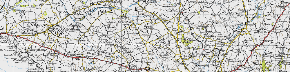 Old map of Broadlane in 1946