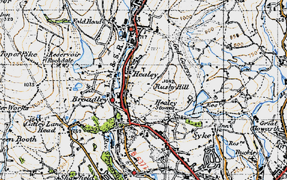 Old map of Broadley in 1947