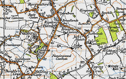 Old map of Broadley Common in 1946