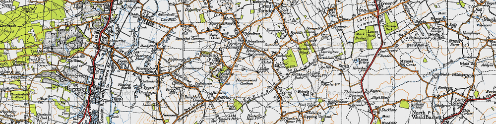 Old map of Broadley Common in 1946