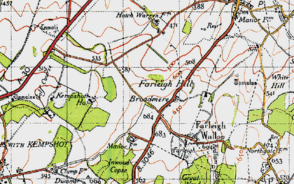 Old map of Broadmere in 1945
