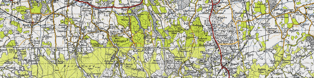 Old map of Wotton Common in 1940