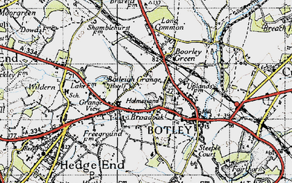 Old map of Broadoak in 1945