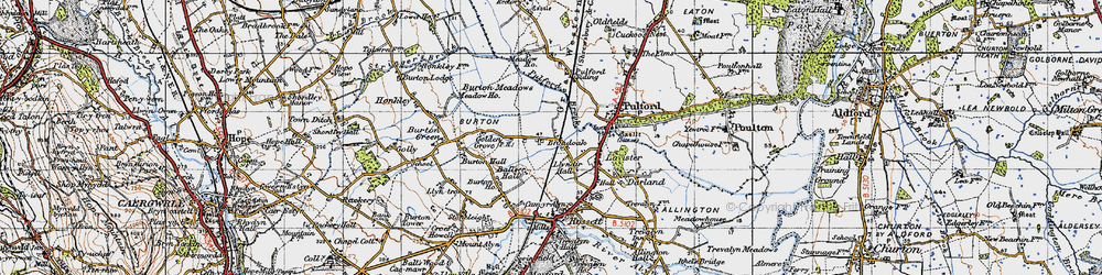 Old map of Broadoak in 1947