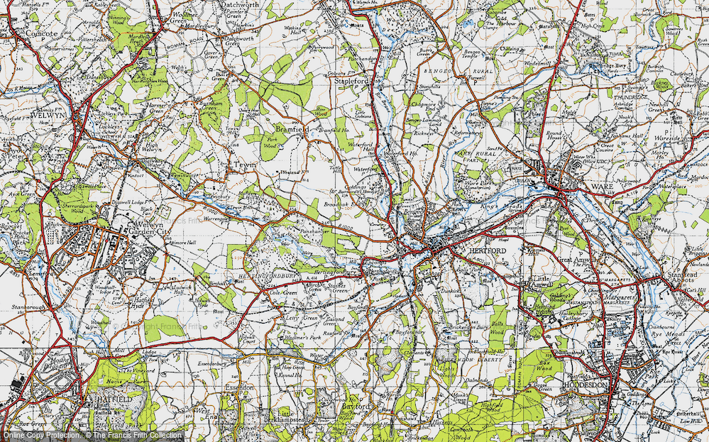 Old Map of Broadoak End, 1946 in 1946
