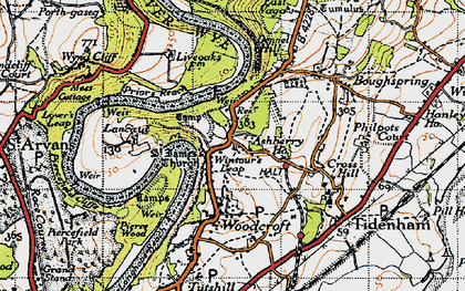 Old map of Lancaut in 1946