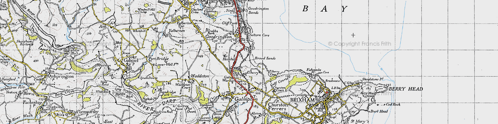 Old map of Broadsands in 1946