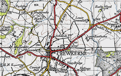 Old map of Broadshard in 1945