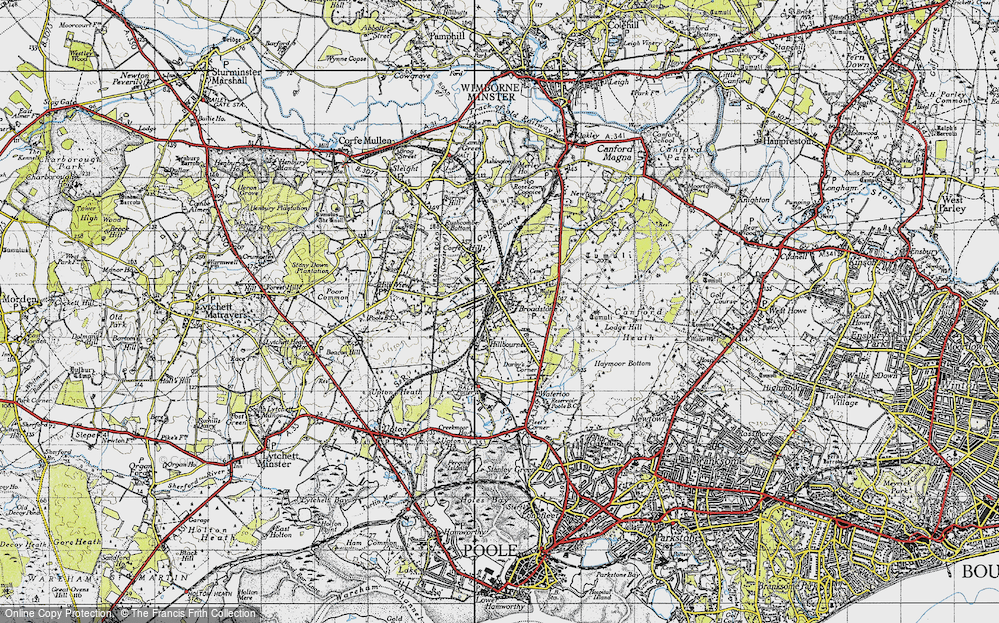 Old Map of Broadstone, 1940 in 1940