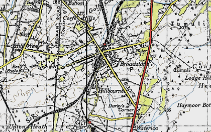 Old map of Broadstone in 1940