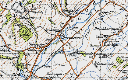 Old map of Broadstone in 1947