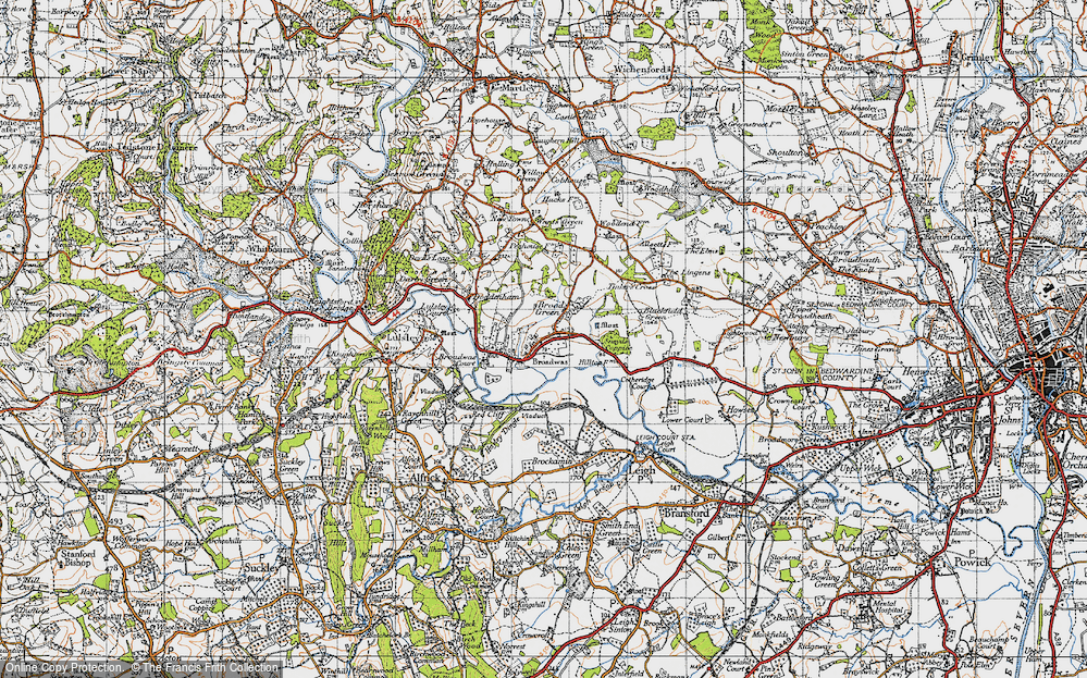 Old Map of Broadwas, 1947 in 1947