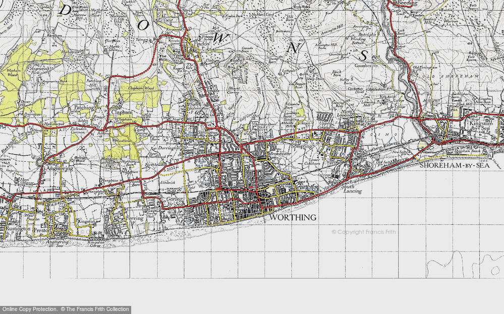 Old Map of Broadwater, 1940 in 1940