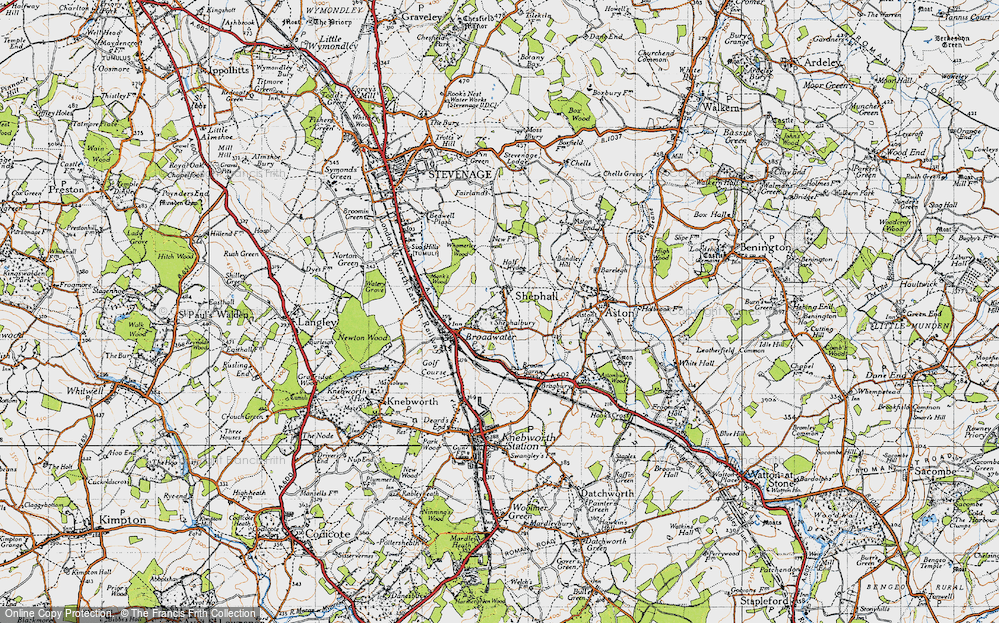 Old Map of Broadwater, 1946 in 1946