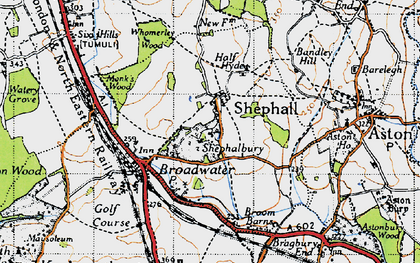 Old map of Broadwater in 1946