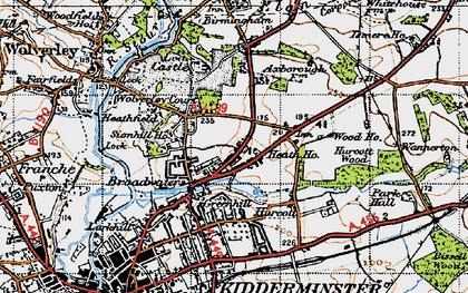 Old map of Broadwaters in 1947
