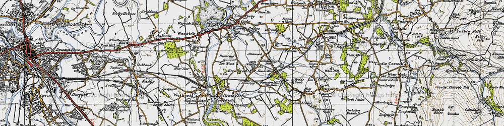 Old map of Broadwath in 1947