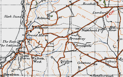 Old map of Broadway in 1946