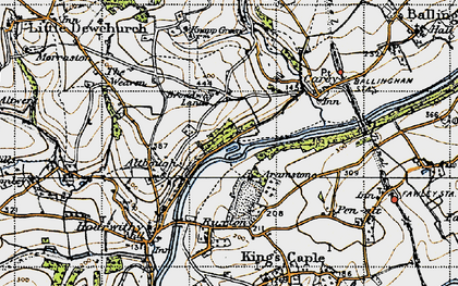 Old map of Broadway Lands in 1947