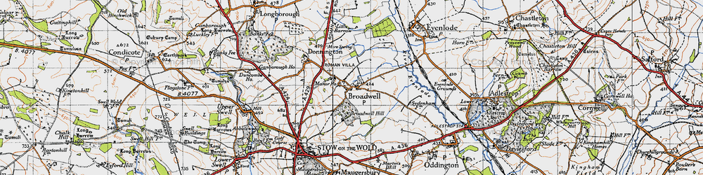 Old map of Broadwell Hill in 1946