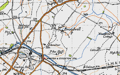 Old map of Broadwell in 1946