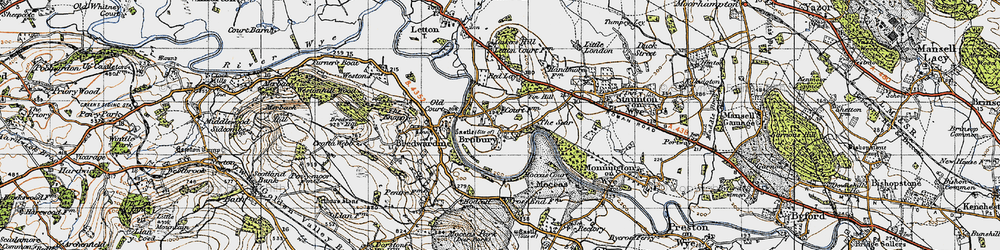 Old map of Brobury in 1947