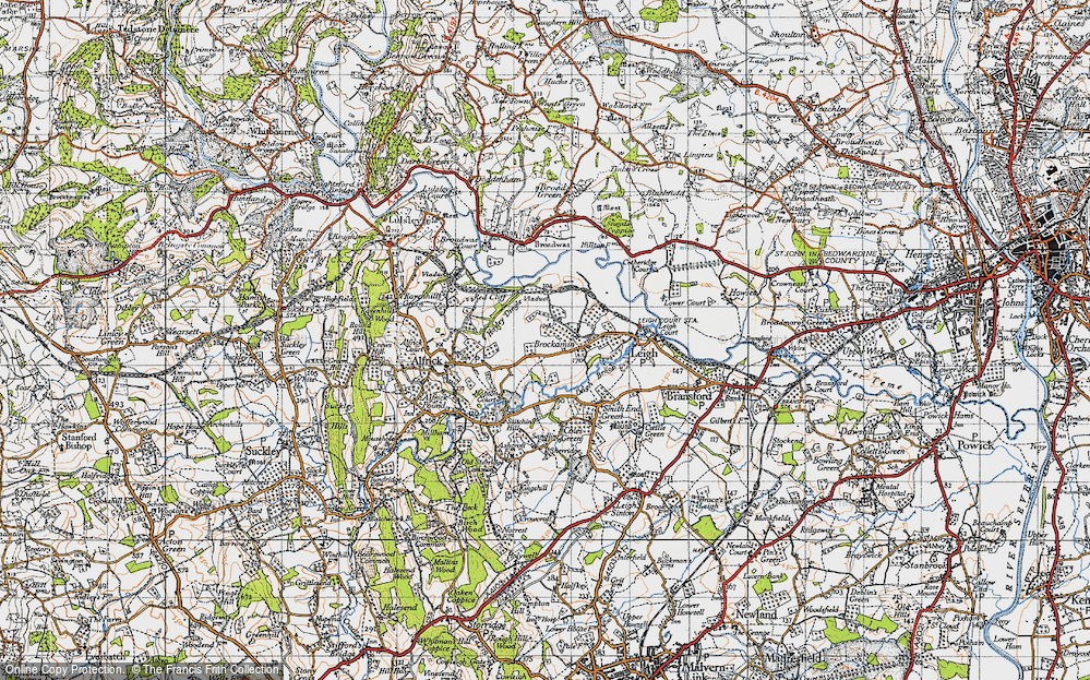 Old Map of Brockamin, 1947 in 1947