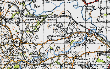Old map of Brockamin in 1947