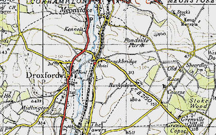 Old map of Brockbridge in 1945