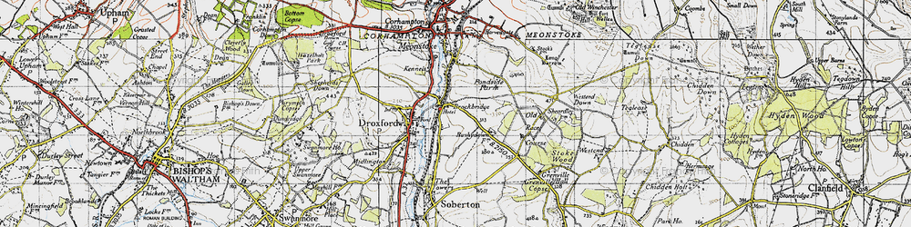 Old map of Brockbridge in 1945