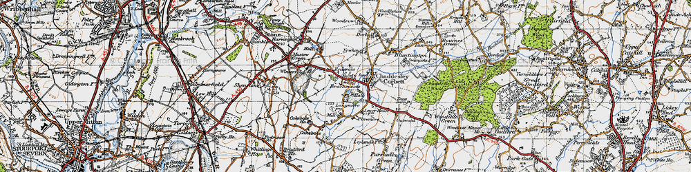 Old map of Brockencote in 1947