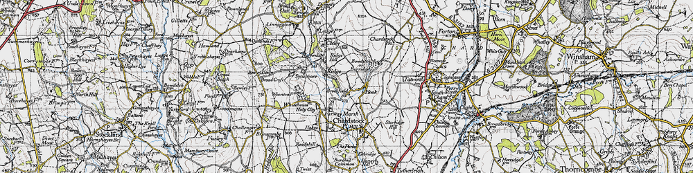 Old map of Brockfield in 1945