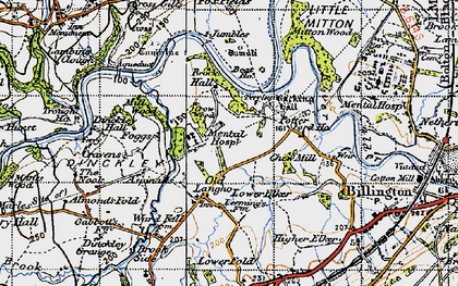 Old map of Brockhall Village in 1947