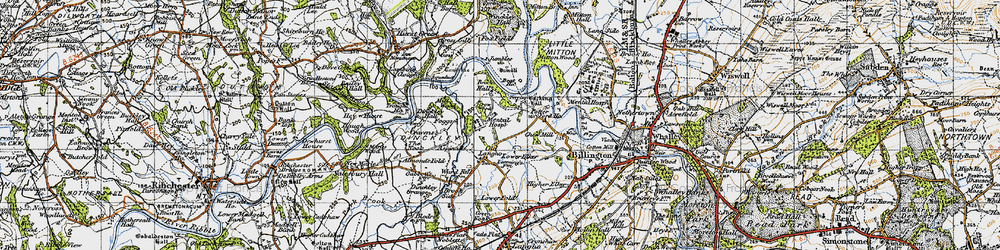Old map of Brockhall Village in 1947