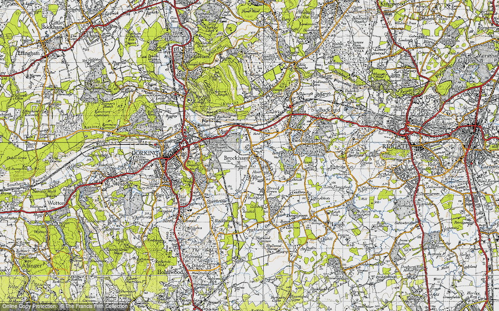 Old Map of Brockham, 1940 in 1940
