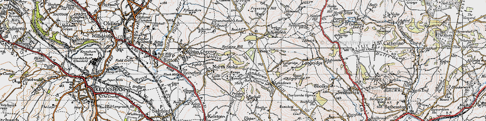 Old map of Brockham End in 1946