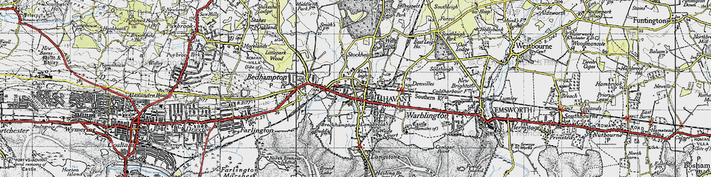 Old map of Brockhampton in 1945