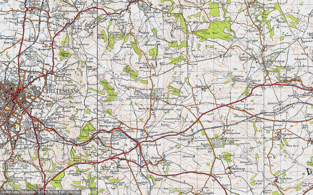 Old Map of Historic Map covering Brockhampton Park in 1946