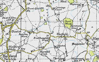 Old map of Brockhampton Green in 1945