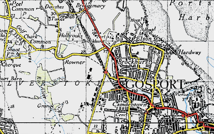 Old map of Brockhurst in 1945