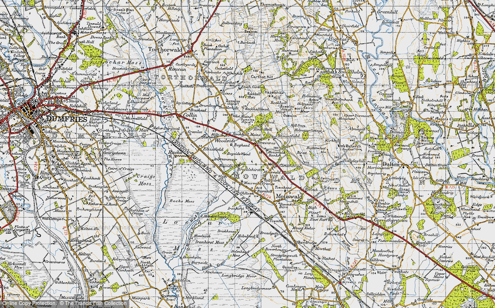 Old Map of Historic Map covering Blountfield in 1947