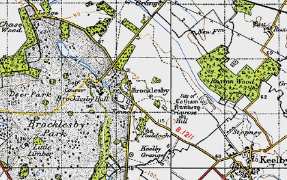 Old map of Brocklesby Park in 1946