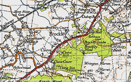 Old map of Wrington Warren in 1946