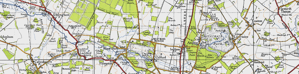 Old map of Brockley Corner in 1946