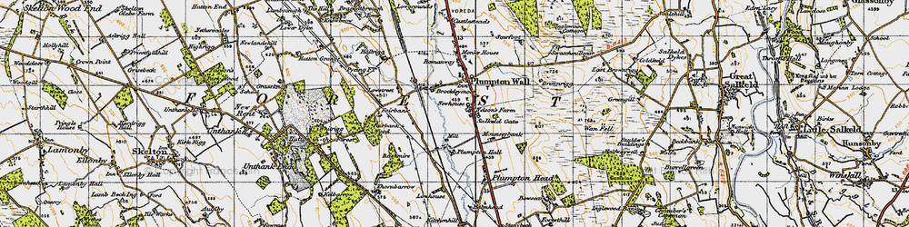 Old map of Bowscar in 1947