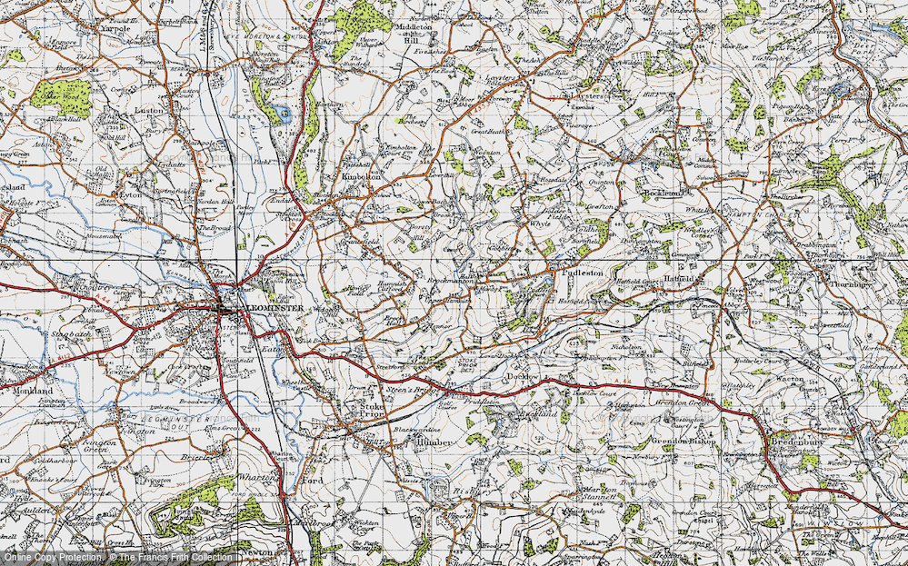 Old Map of Historic Map covering Bach in 1947